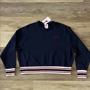 NWT Champion Women’s Elective Cropped Crew Sweatshirt Blue Size XXL